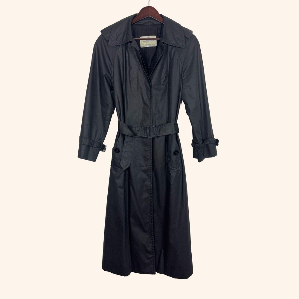 Vintage Aquascutum Black Belted Trench Coat